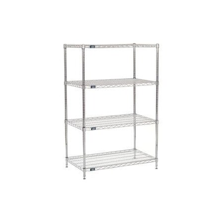Global Equipment Nexel    Chrome Wire Shelving Starter - 42"W x 21"D x 54"H 21425C